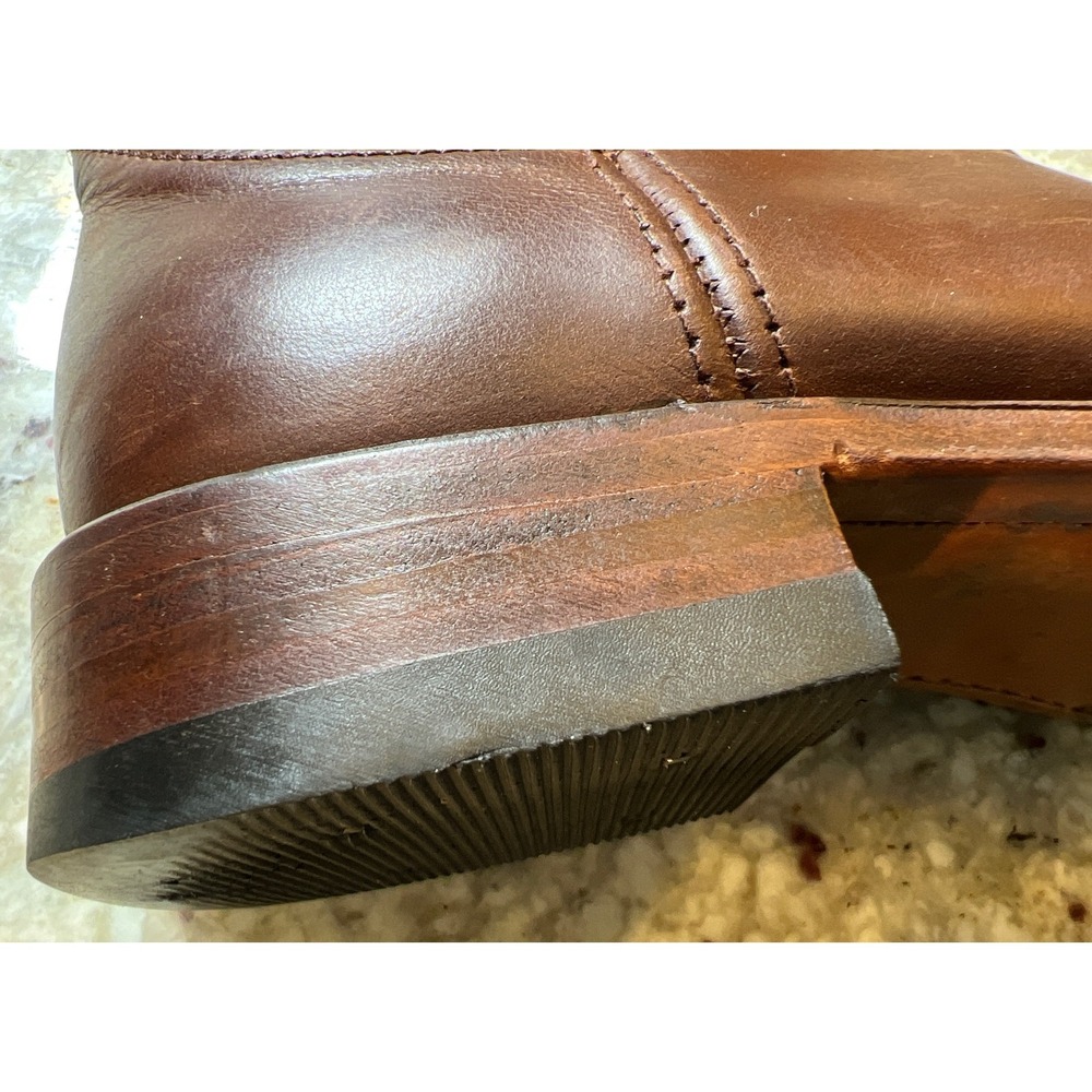 SENDRA GOODYEAR WELTED Brown WIDE CALF Leather Boots w/Bronze Studs 7M/8 SPAIN - Picture 7 of 13